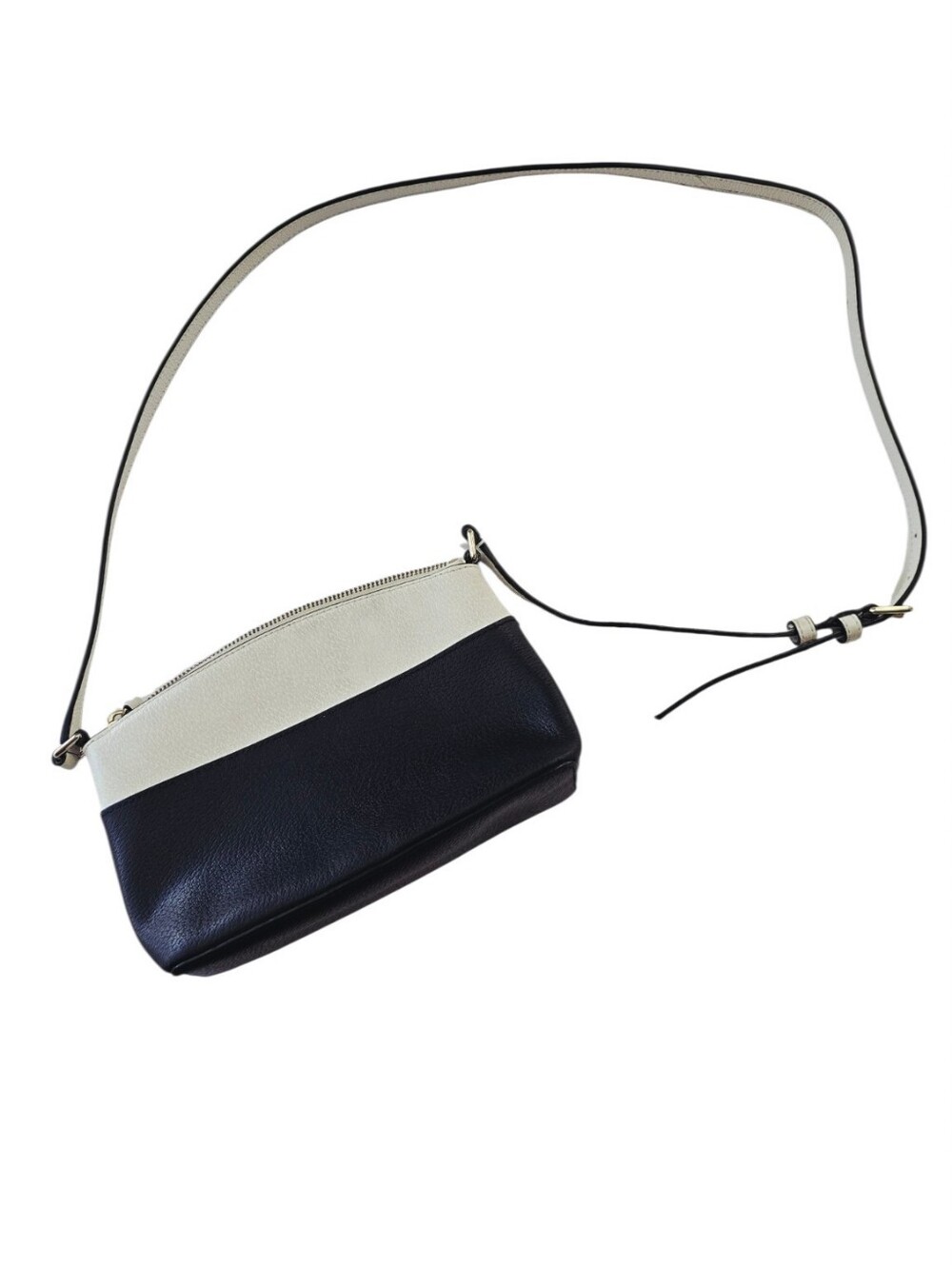 Kate Spade New York Black Cream Leather Colorblock Crossbody Bag - Picture 3 of 12